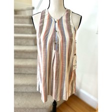 NWT Show Me Your Mumu Sunset Orange and Blue Stripe Mini Dress