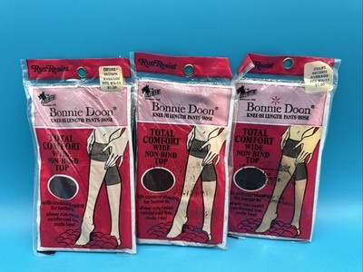 Bonnie Doon Total Comfort Wide Non-bind Top Brown Knee Length 3 New Pair USA