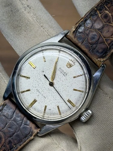 Rolex Oyster Precision ‘1955’ Rare 6482 Gents 34 Vintage Watch Dial Dmg/Patina