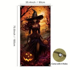 Witch Entryway Door Curtain 35.4"/90cm x 70.8"/180cm Halloween Decoration