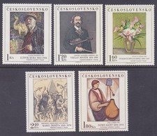 Czechoslovakia 1980-84 MNH 1974 Various Paintings Complete Set of 5 Very Fine