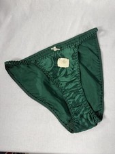 VTG Victoria's Secret HighCut Satin 100 Silk String Bikini NWT 80s Second Skin