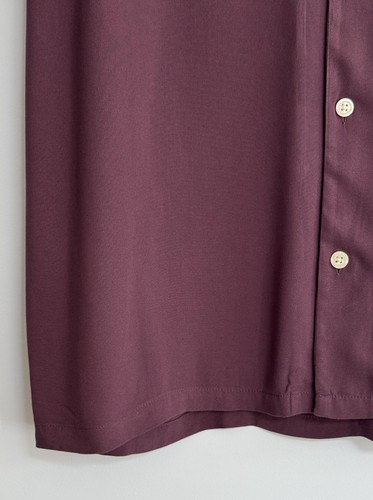 Allsaints “Venice” Short Sleeve Shirt Plain Maroon Plumb Ramskull Large/relaxed - Picture 9 of 13