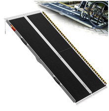 6FT Folding Wheelchair Ramp Aluminum Non-Slip 600lb Portable Threshold