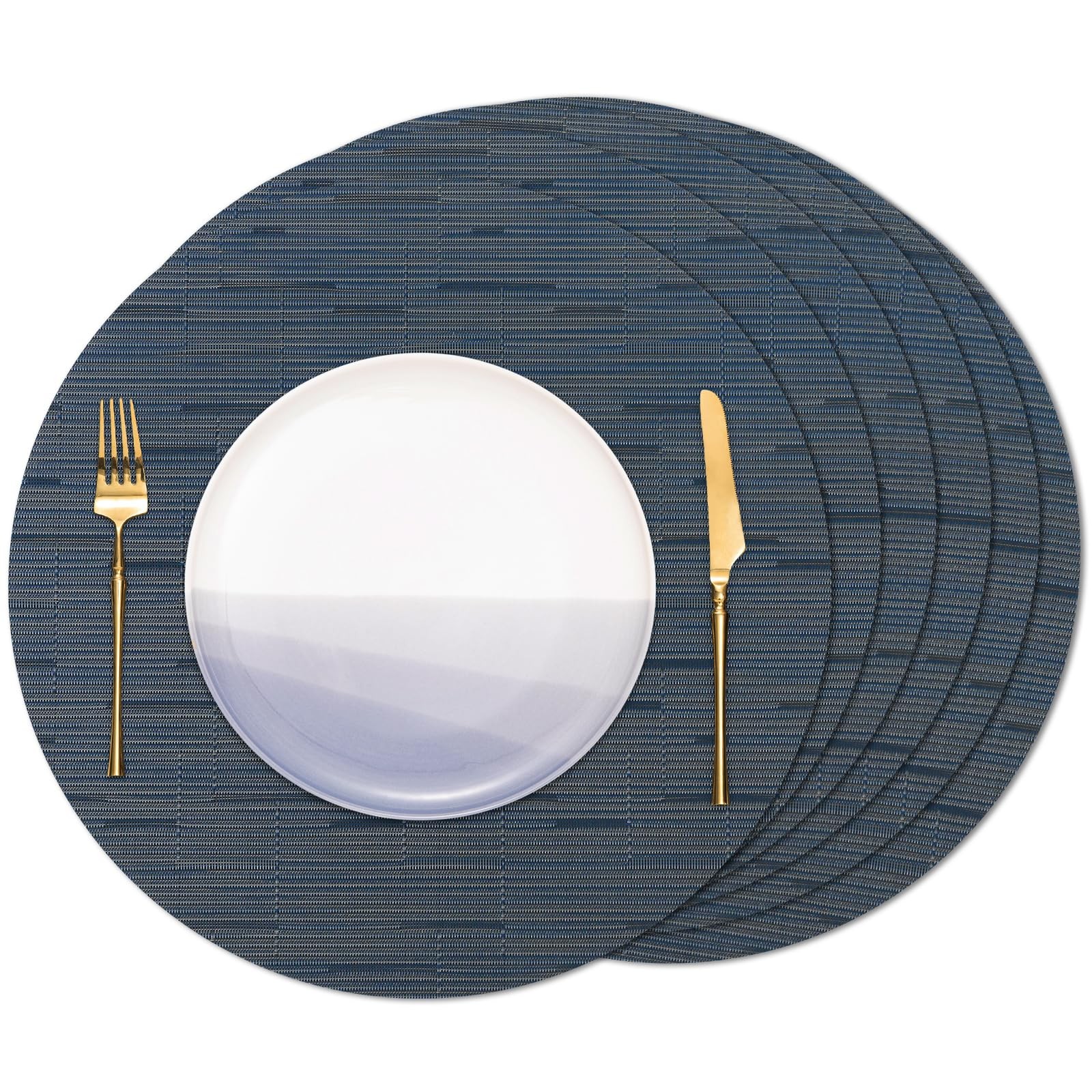 Napperons de cuisine ronds en vinyle tressé de qualité supérieure set de 6