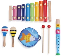 Musikinstrumente Kinder Ab 3 Jahre, Holz Xylophon Tamburin FlöTe Maracas SchläGe