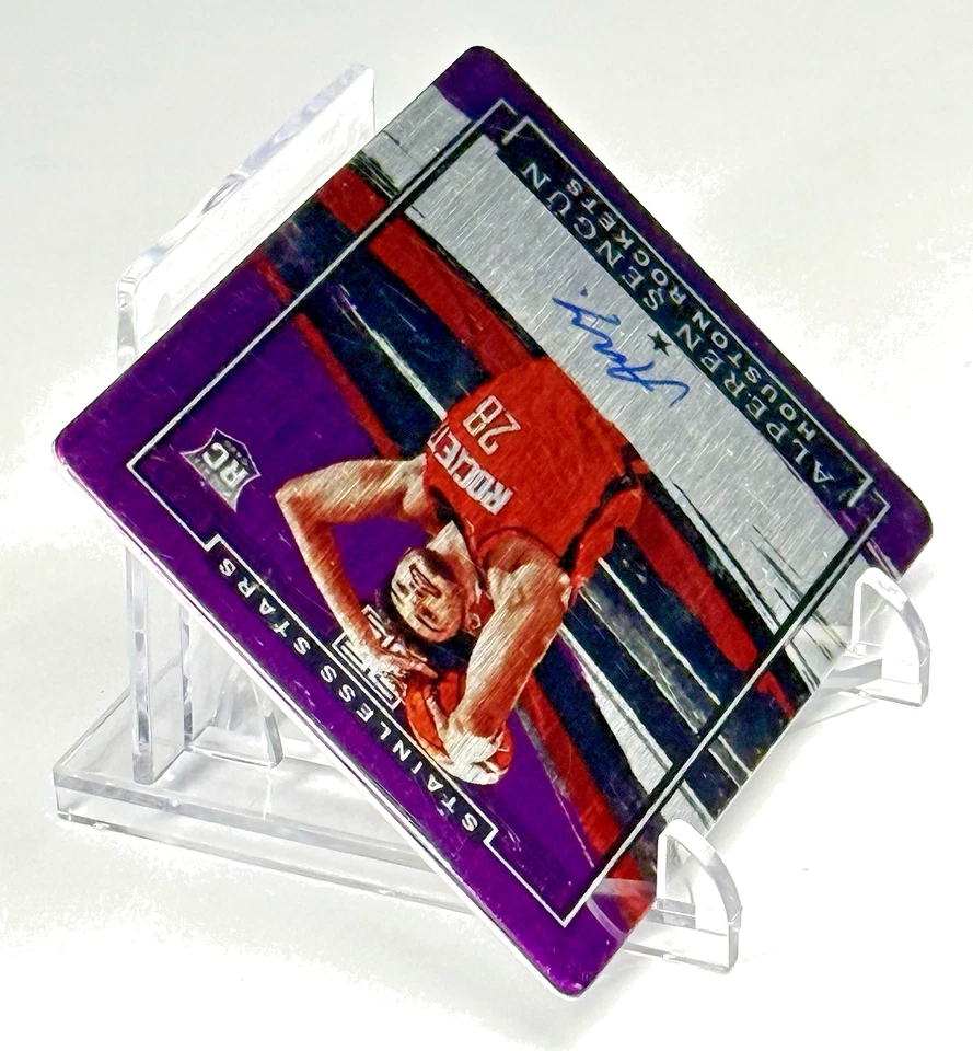 2021-22 Panini Impeccable Stainless Stars Autograph Purple Alperen Sengun RC /49 - Image 4 of 4