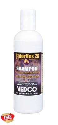 CHLORHEX 2X 4% Shampoo 8OZ Medicated Pet Treatment