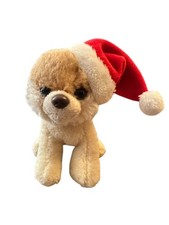 Gund Mini Boo Pomeranian Dog Plush Stuffed Animal Holiday Santa Hat Christmas