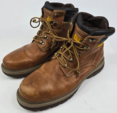 Caterpillar CAT Fairbanks Work Boots Men s Size 13 Soft Toe 6'' Brown Leather
