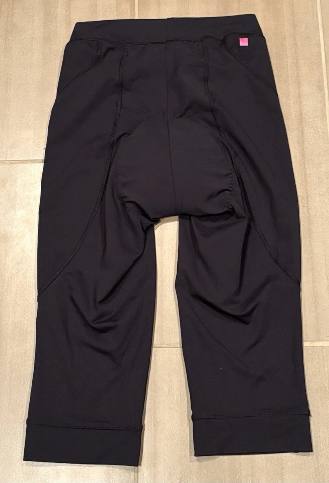 Terry Bike Shorts Women’s Black Cycling Padded Compression Stretch Size L - Image 2 of 4
