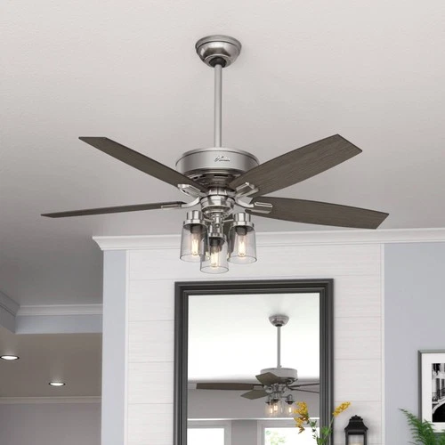 52" Hunter Bennett 3-Light LED Brushed Nickel Ceiling Fan with Remote - Picture 1 of 10