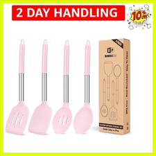 Pack of 4 Silicone Cooking Utensils Set, Non Stick Large Solid Spatulas, Heat...