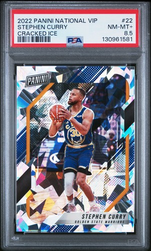 2022 PANINI NATIONAL VIP CRACKED ICE #22 STEPHEN CURRY 33/99 PSA 8.5
