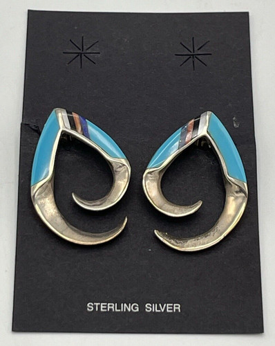 Sterling Silver Earrings Signed TCA 1985 Estate Jewelry Native American