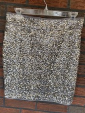 Cache Silver Sequin Skirt Size 4 Straight Pencil Party Lined Back Zipper NWT