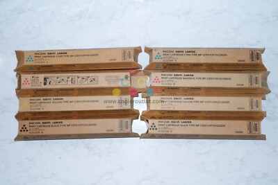 2 NEW OEM Ricoh MP C2551,C9125,LD625C CMYK Toner Sets 841586,841501,02,03