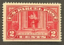 Travelstamps:1912-13 US Stamps Scott # Q2 City Carrier 2cents  mint hinged OG