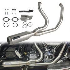 Kit 2 in 1 marmitta impianto di scarico acciaio inox per Harley Street Glide 17up