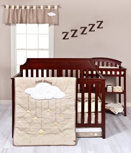 Trend Lab Sweet Dreams 3 Piece Crib Bedding Set Brown Natural