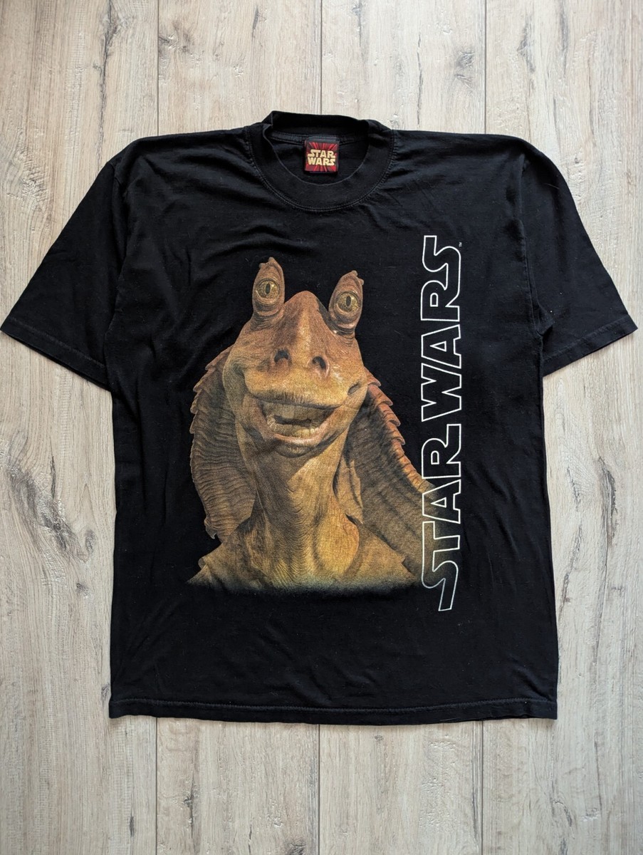 Star Wars Jar Jar Binks Vintage 90's Men's Black T-Shirt Size M | eBay