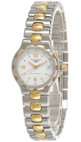 LONGINES Conquest 24MM White Dial Two Tone Bracelet Women's Watch  L11343166-Q | eBay