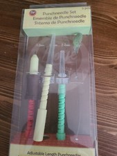 New 3 Piece Adjustable Length Punch Needle Set