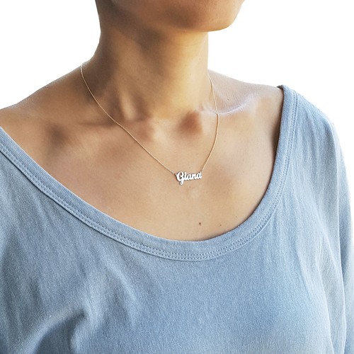 Dainty 14K Solid Gold Name Necklace, 1 