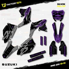 Gray Purple Slick Racing Graphics Kit fits 10-18 Suzuki RMZ250 Decal RMZ 250