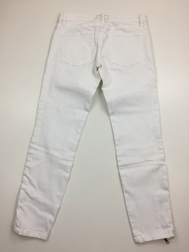 CURRENT ELLIOTT Women's sz 28 White Zipper Pockets & Ankle Moto Skinny Jeans - Picture 9 of 11