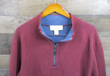 Tommy Bahama Sweater Mens 2XL Burgundy Blue Reversible Fleece 1/4 Zip Pullover