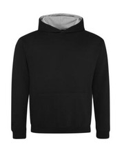 Image of AWDis Kids Varsity Hoodie Boys Girls Childrens Contrast Hooded Sweatshirt Jumper