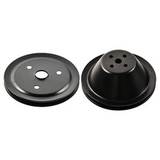 Black Single Groove Steel Short Water Pump Pulley Kit For Sbc Chevy 283 327 350
