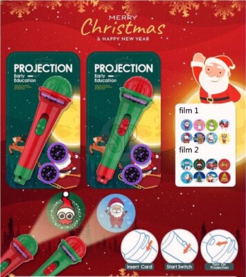 Kinder Weihnachten Taschenlampe Fackel Projektor - 16 Muster Santa Rentier Licht