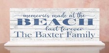 Beach Home Sign - Personalized with Family Name Coastal Decor