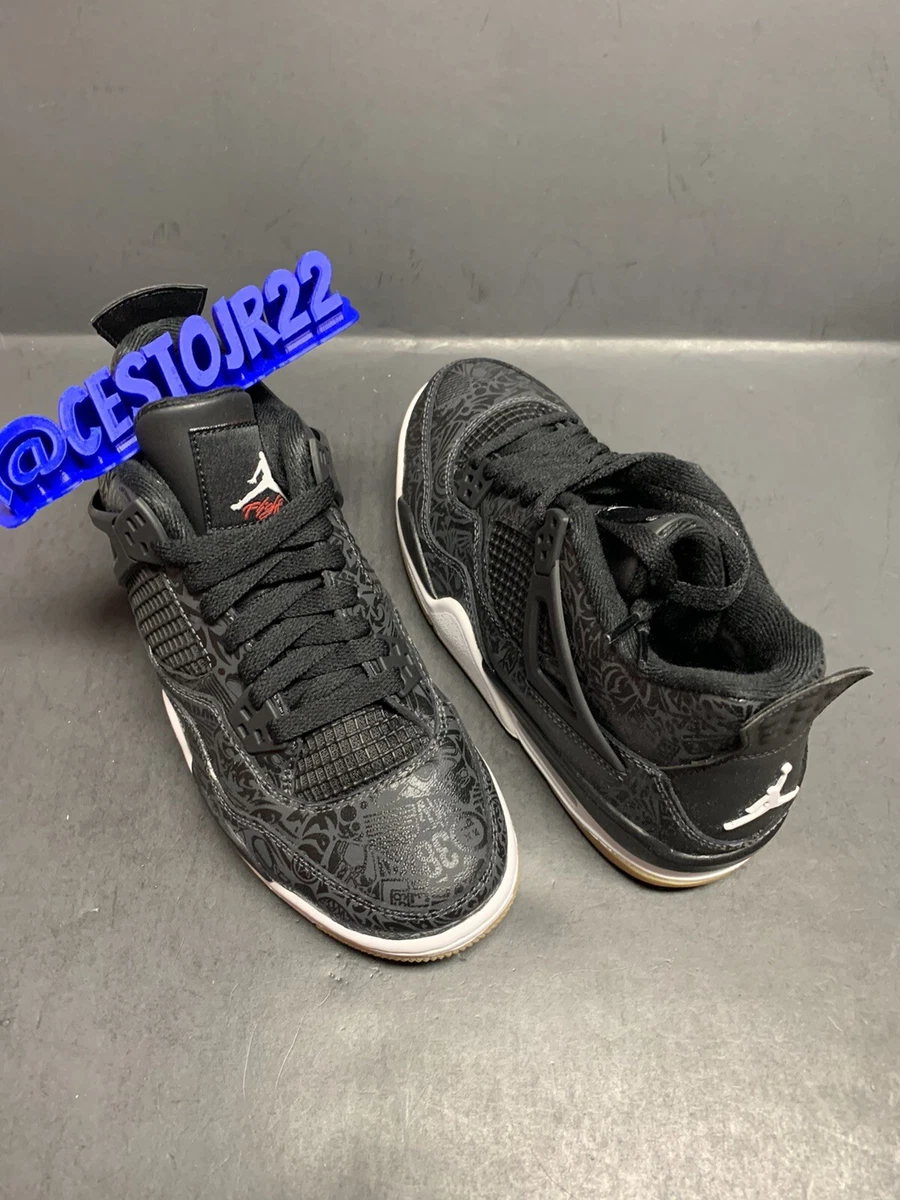 Jordan 4 black white cheap gum