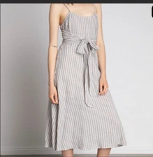 womens grade and gather bohme striped grey dress 