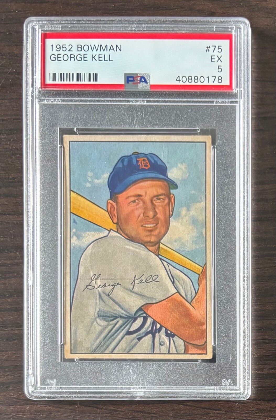 1952 BOWMAN BASEBALL #75 GEORGE KELL PSA 5 EX