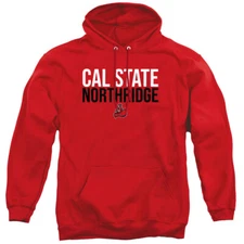California State Northridge Adult Pullover Hoodie Stacked, Red, S-3XL