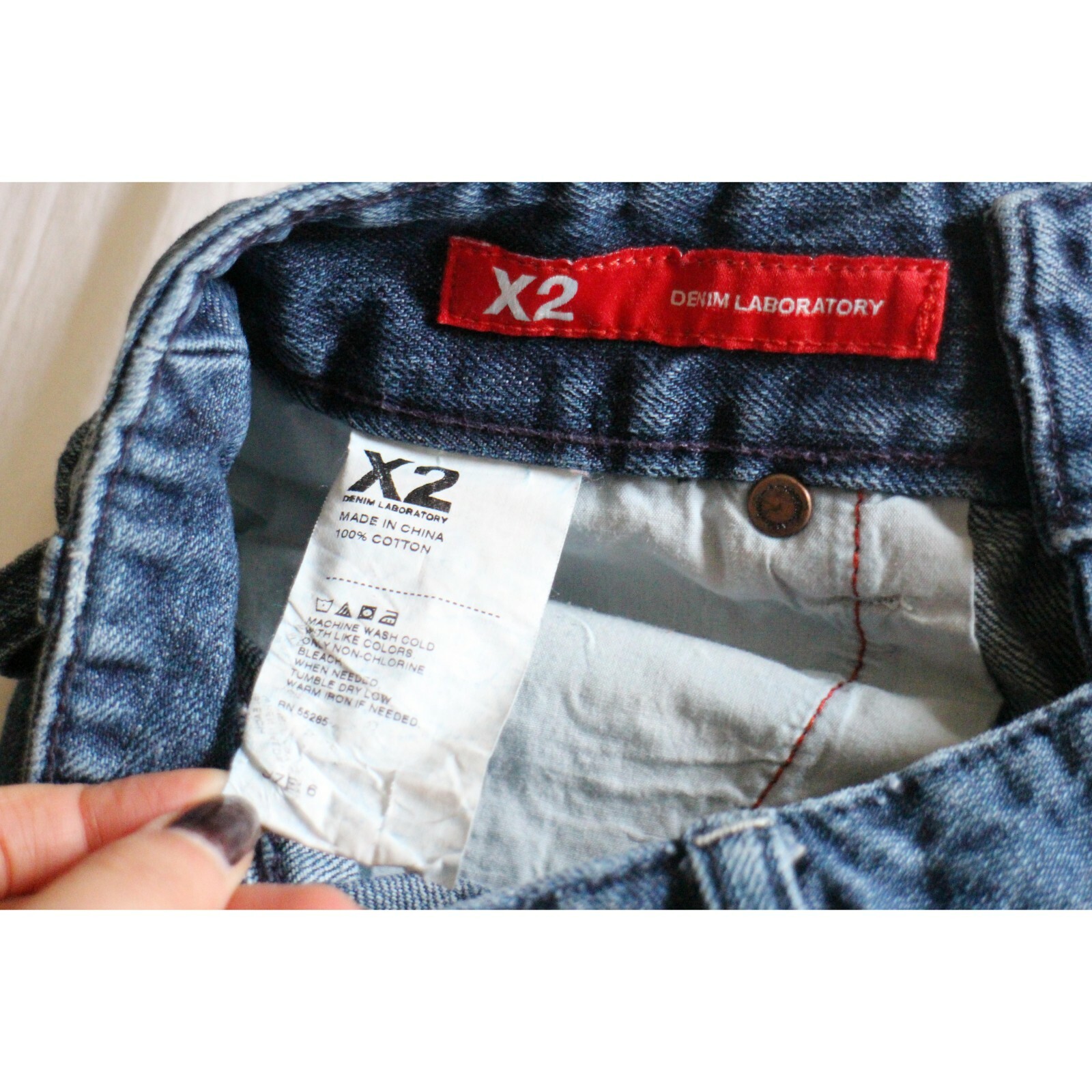 X2 Denim Laboratory Jeans Shorts with Side Buttons - Gem