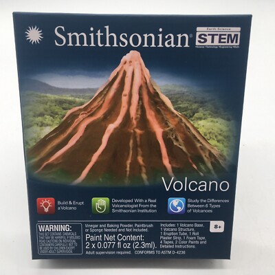 Smithsonian STEM Earth Science Build & Erupt a Volcano Kit Ages 8+ NIB