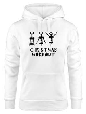 Kapuzen-Pullover Damen Weihnachten lustig Christmas Workout Flaschenöffner 