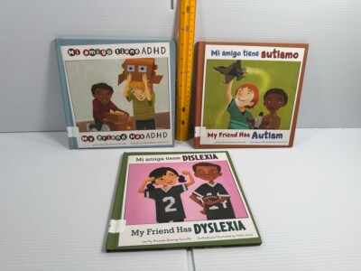 Mi Amigo tiene ADHD, Autismo, Dyslexia My Friend has bilingual Ex-Lib Hardcover