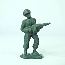 Bergen Toy & Novelty Company Plastic Toy Soldier Machine Gunner 1960s