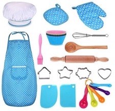 Toddler Boy Girl 25 Piece Cooking  Baking Chef Set Dress Up Role Play Toy