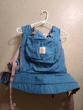 Original Ergo Baby Carrier Teal with Camel Lining Front Pocket Zip Pouch