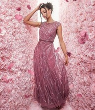 MAC DUGGAL 5445 CAP SLEEVE EMBELLISHED EVENING PLUM MULTI GOWN sz 8