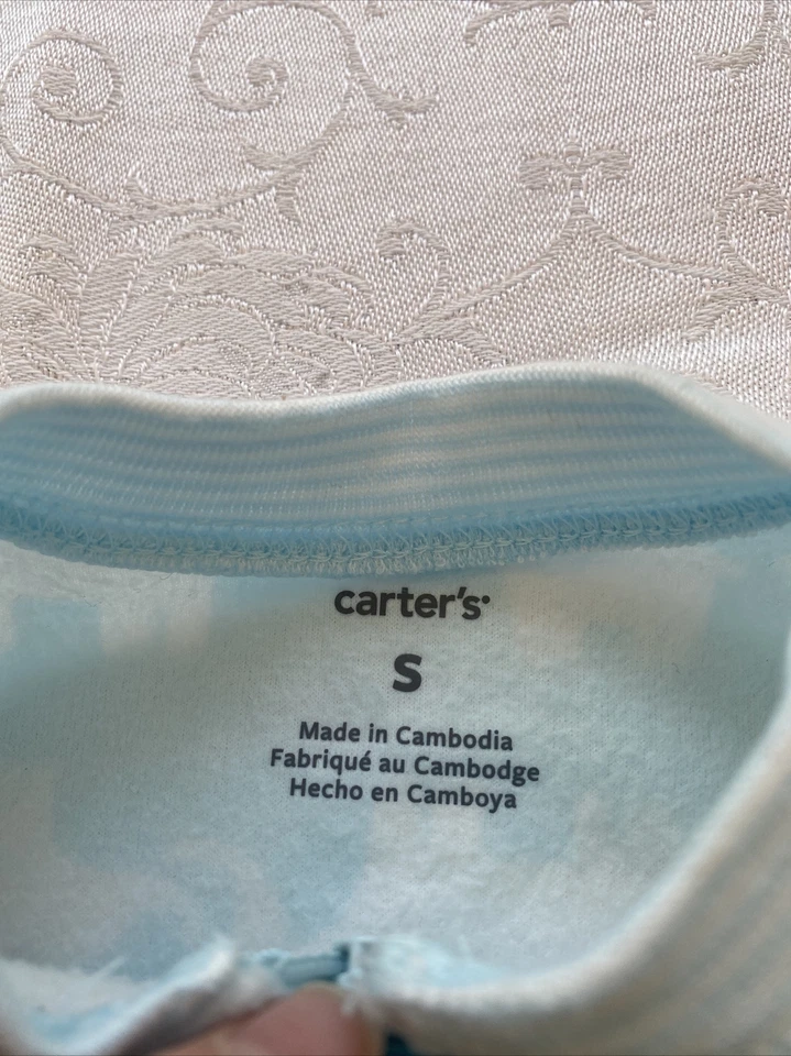 Saco de dormir Carter’s azul claro elefante con cremallera talla pequeña Foto 3 de 4