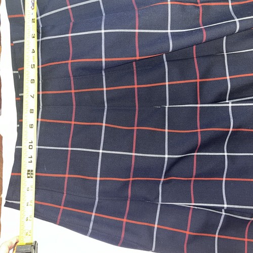 Vintage Burberrys 90s Wool Navy Blue Label Nova CheckPlaid Skirt Size 12 Lined - Picture 6 of 8