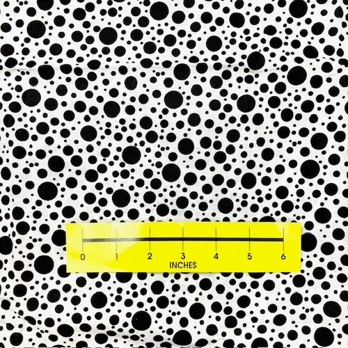 Black Multiple Sized Dots All Over on White 1 yard 100% cotton to craft or sew - Picture 4 of 4